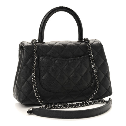 Chanel Caviar Lizard Embossed Quilted Mini Coco Handle Flap Black 2 of 8
