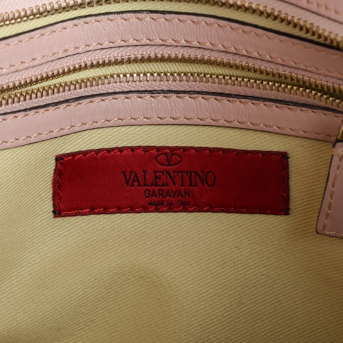 Vitello Small Rockstud Double Handle Tote Pink
