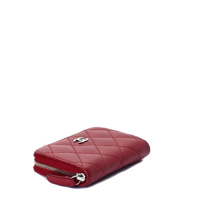 Chanel Caviar Quilted Zip Coin Purse Red 4 of 7