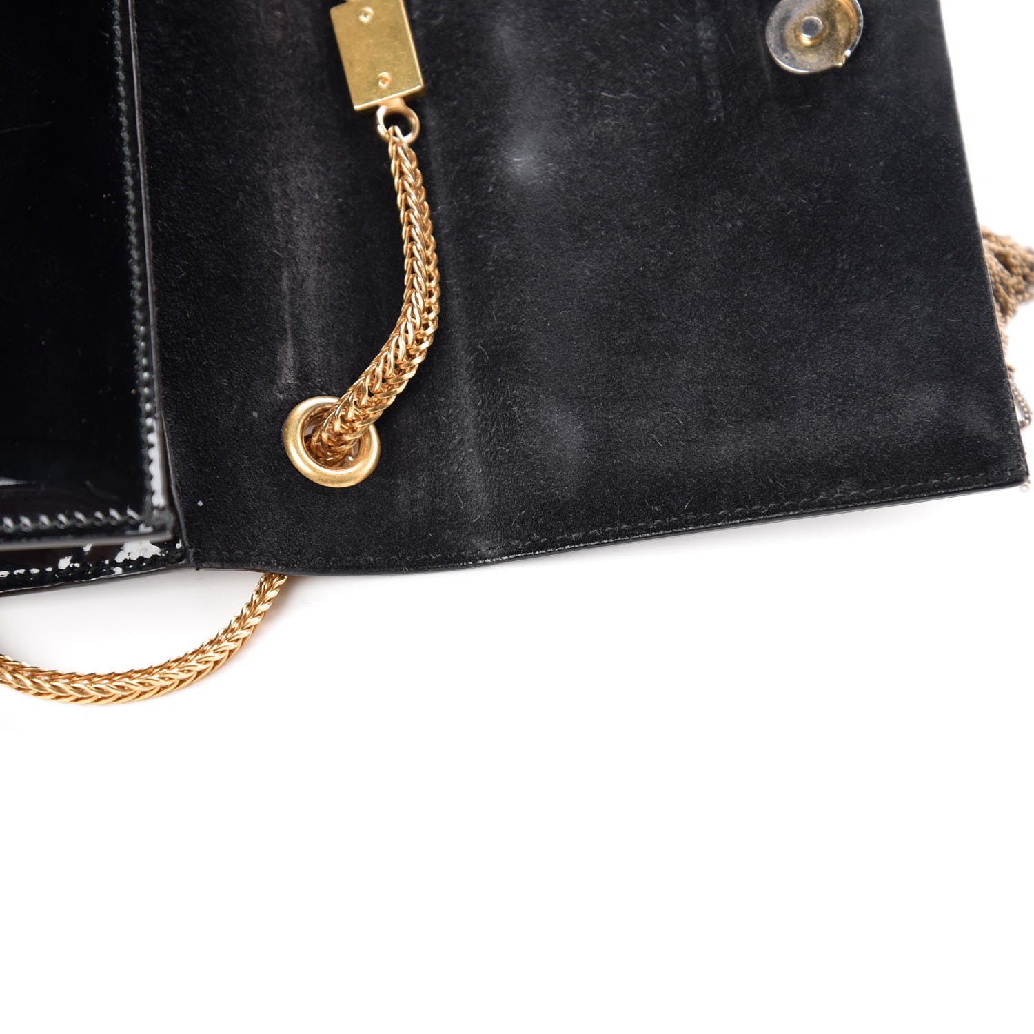 Saint Laurent Patent Small Classic Monogram Kate Tassel Satchel Black 11 of 15