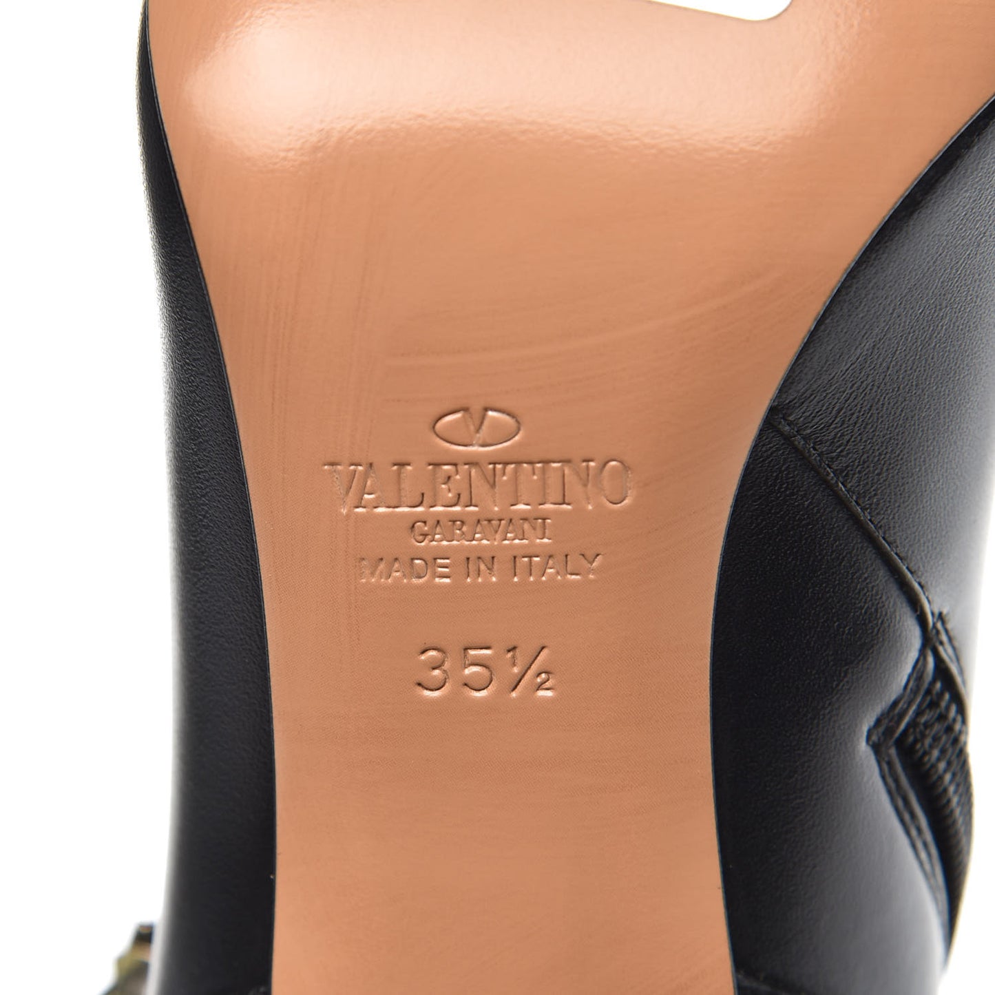Calfskin Rockstud Knee High 100mm Boots 35.5 Black