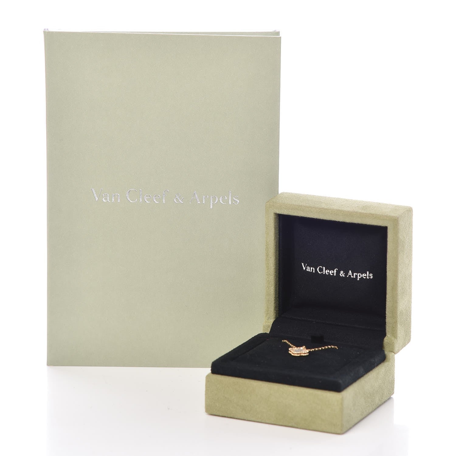 Van Cleef & Arpels 18K Yellow Gold Mother of Pearl Sweet Alhambra Pendant Necklace 9 of 9