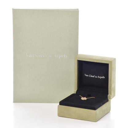 Van Cleef & Arpels 18K Yellow Gold Mother of Pearl Sweet Alhambra Pendant Necklace 9 of 9