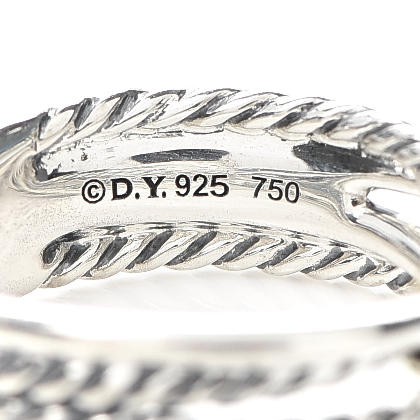 Sterling Silver 18K Yellow Gold 6mm X Crossover Ring 50 5.25