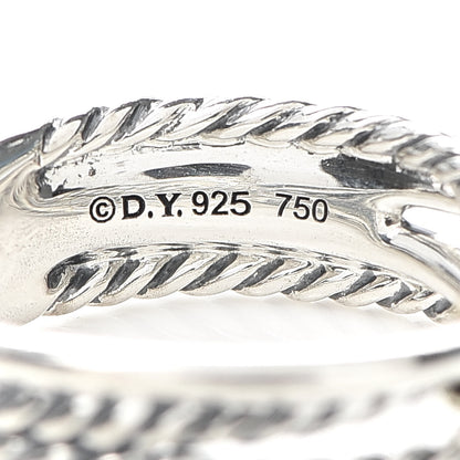 David Yurman Sterling Silver 18K Yellow Gold 6mm X Crossover Ring 50 5.25 4 of 5