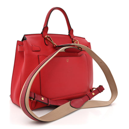 MCM Grained Calfskin Large Milla Convertible Backpack Red 3 of 18