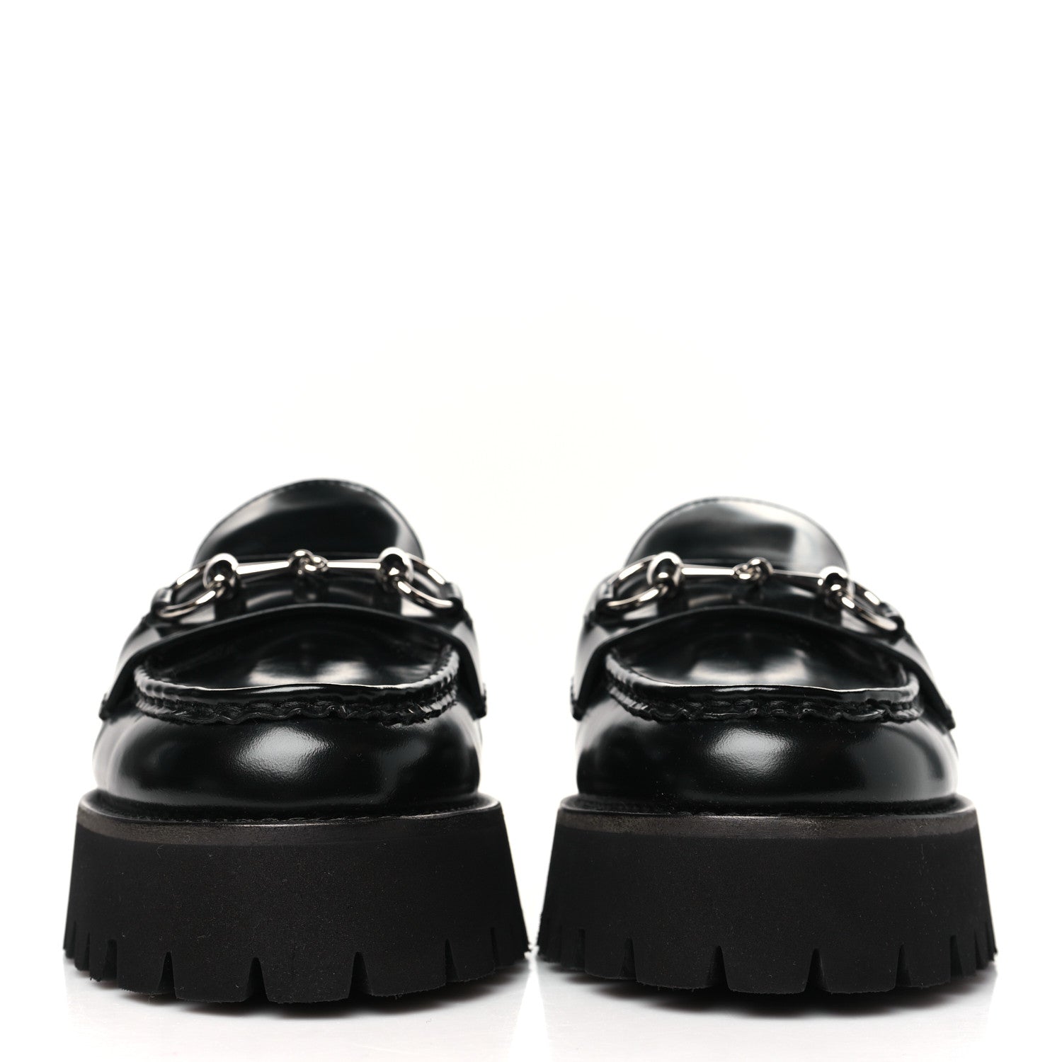 Gucci Magnum Calfskin Womens Horsebit Platform Mules 38.5 Black 3 of 10