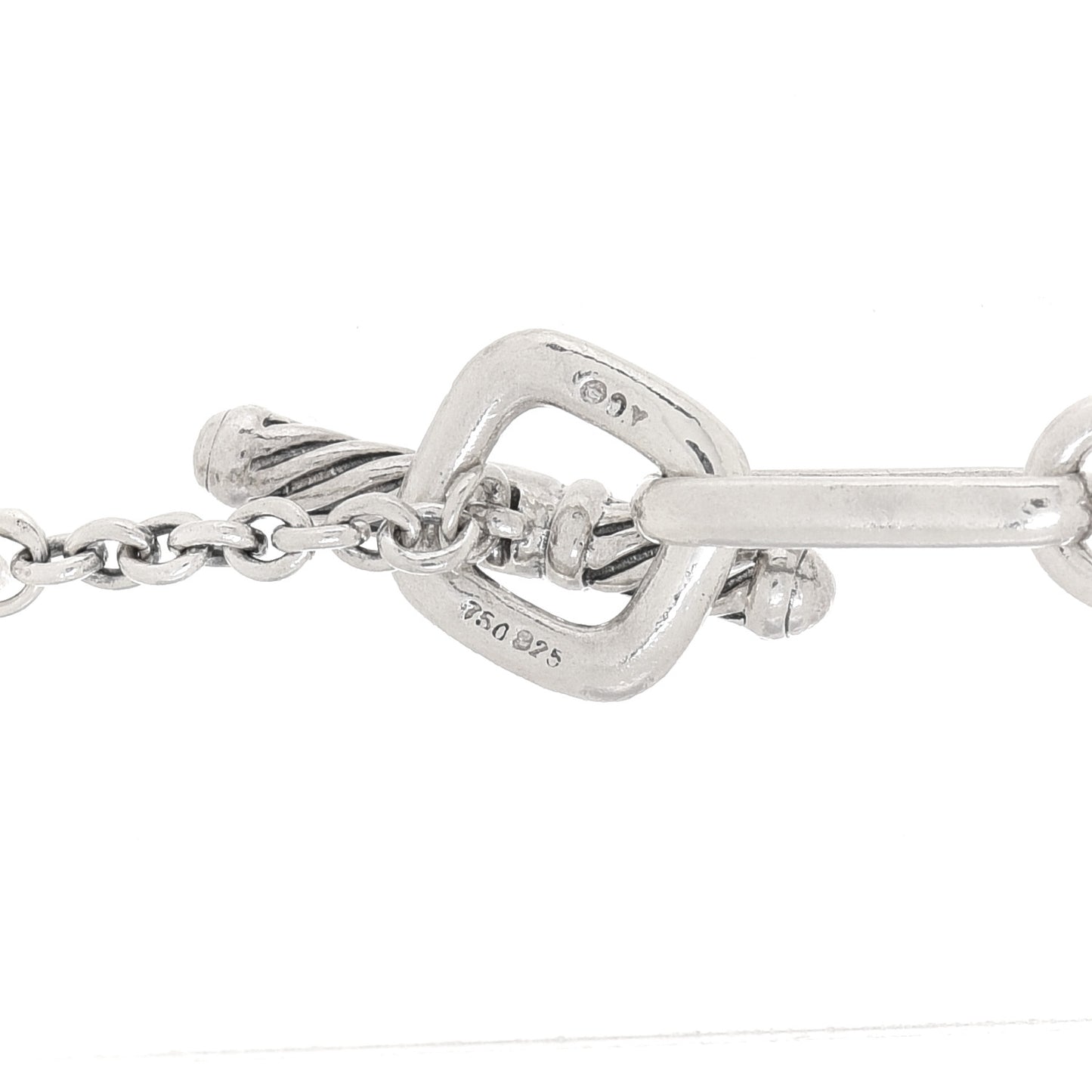 Sterling Silver 18K Yellow Gold Figaro Two Tone Link Necklace