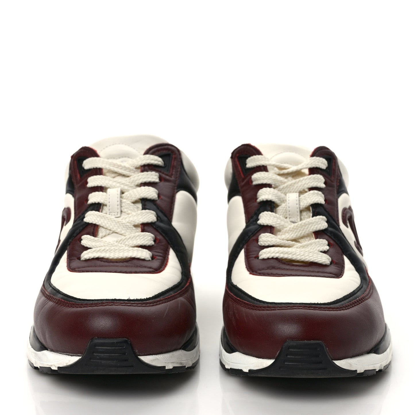 Calfskin CC Sneakers 37 Burgundy White