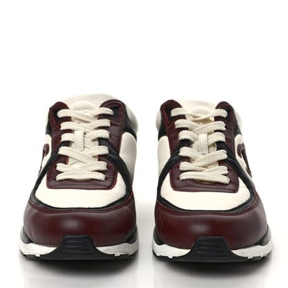 Chanel Calfskin CC Sneakers 37 Burgundy White 2 of 9