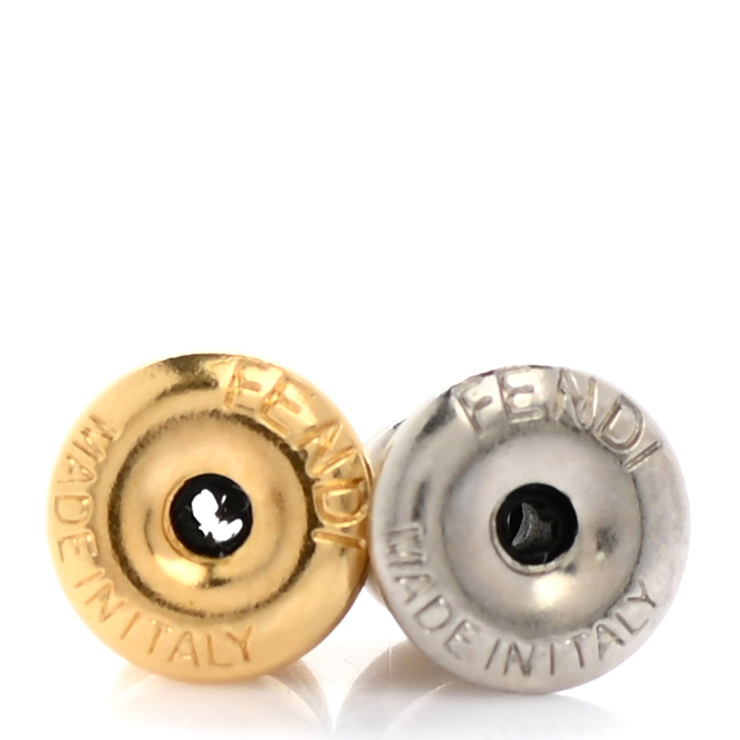 Metal Crystal FF Stud Earrings Gold Silver