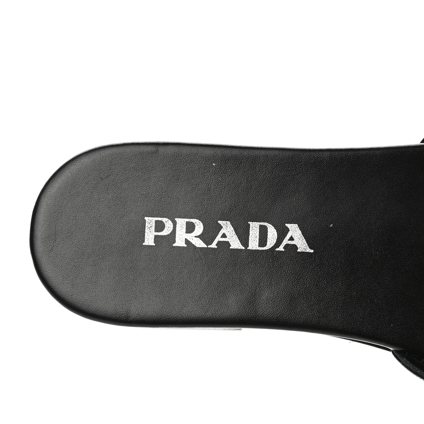 Spazzolato Logo Triangle Cut Out Flat Slide Sandals 38.5 Black