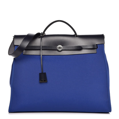 Hermes Toile Vache Hunter Herbag Zip 39 MM Bleu Electrique Bleu Indigo 1 of 7