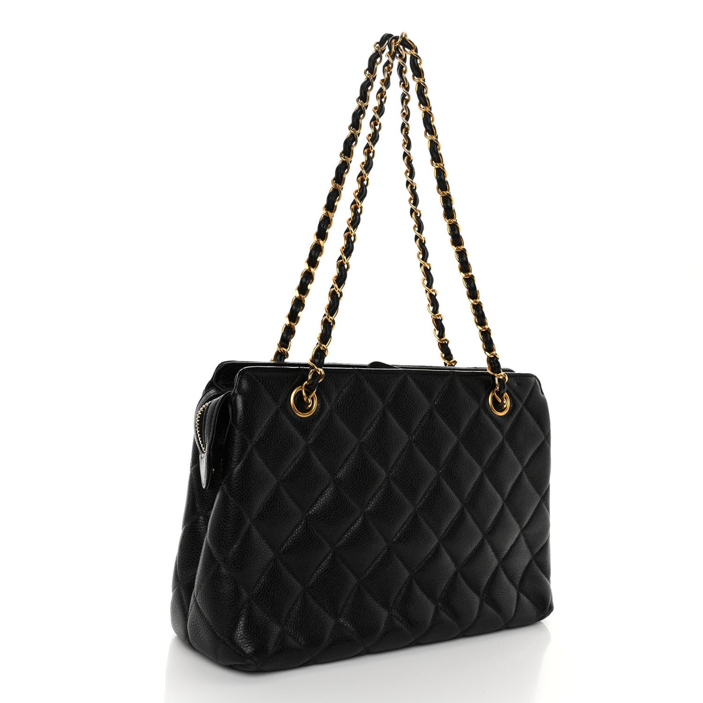 Caviar Quilted Shoulder Bag Black