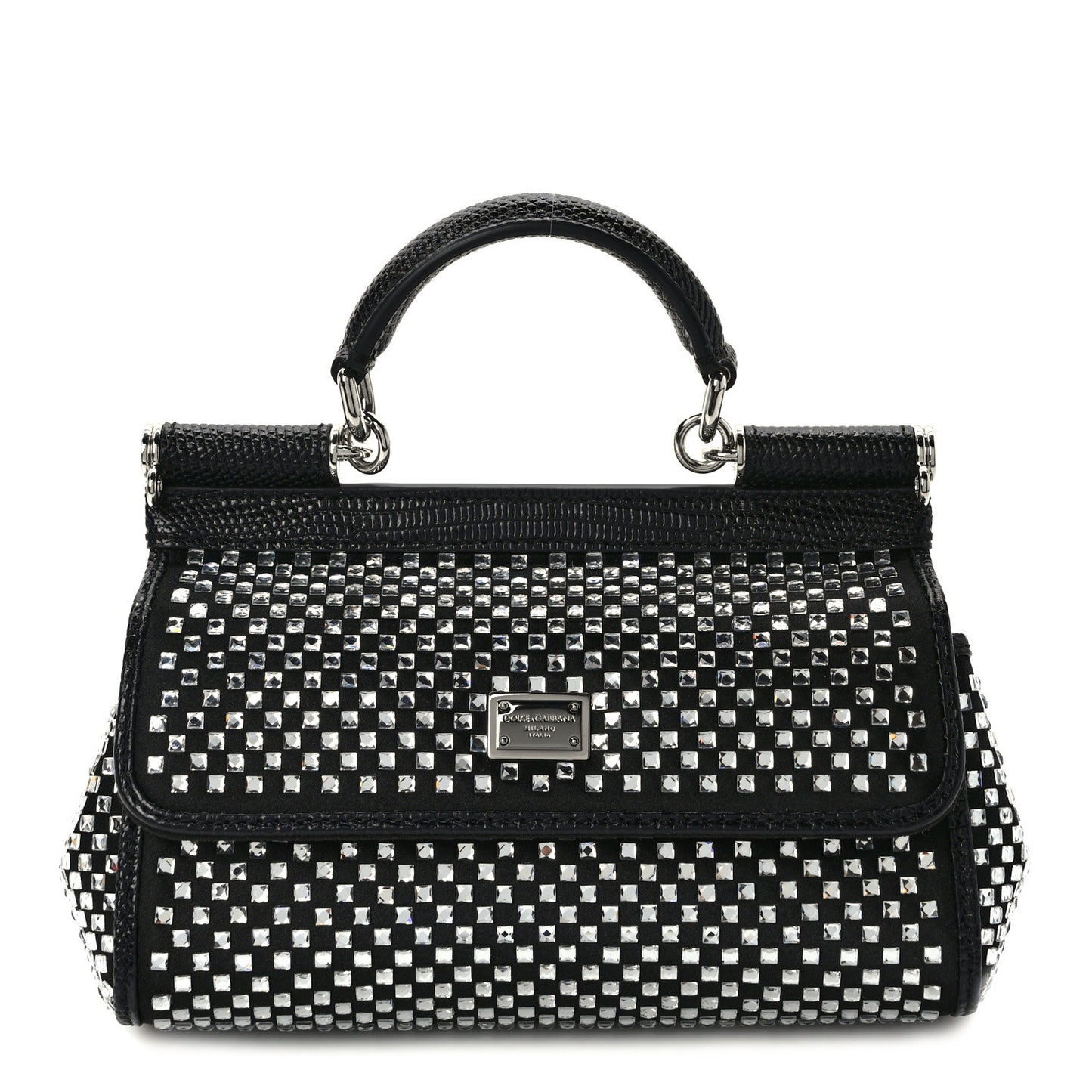 Crystal Small Miss Sicily Satchel Black