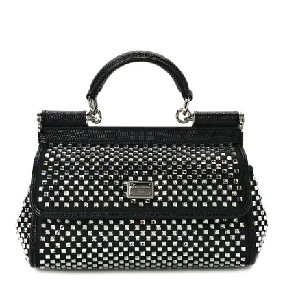 Dolce & Gabbana Crystal Small Miss Sicily Satchel Black 1 of 10