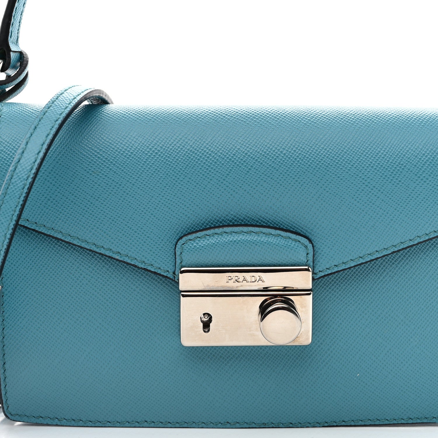 Prada Saffiano Sound Crossbody Bag Turchese 7 of 10