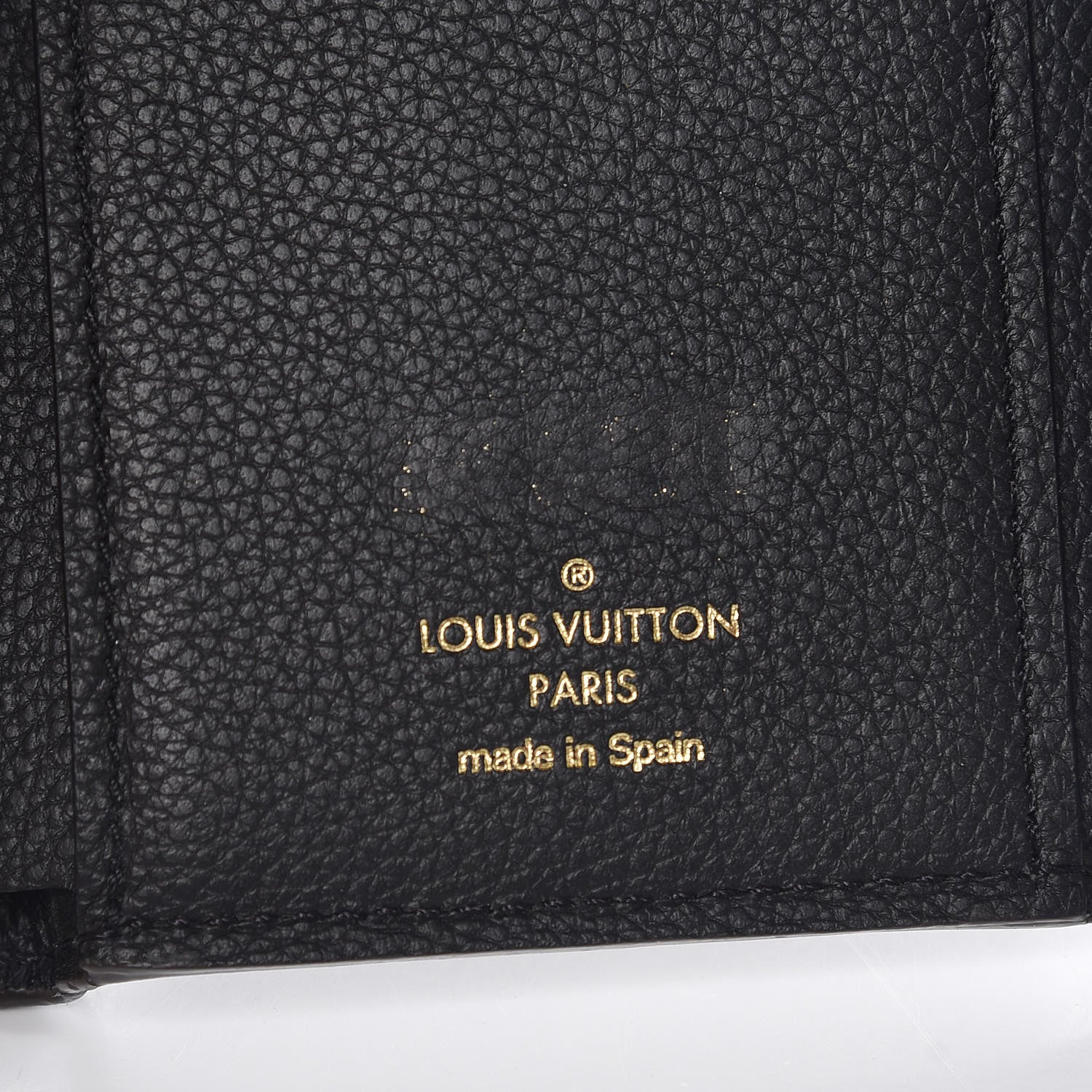 Louis Vuitton Grained Calfskin Monogram Double V Compact Wallet Black 6 of 8