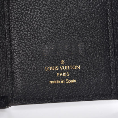 Louis Vuitton Grained Calfskin Monogram Double V Compact Wallet Black 6 of 8