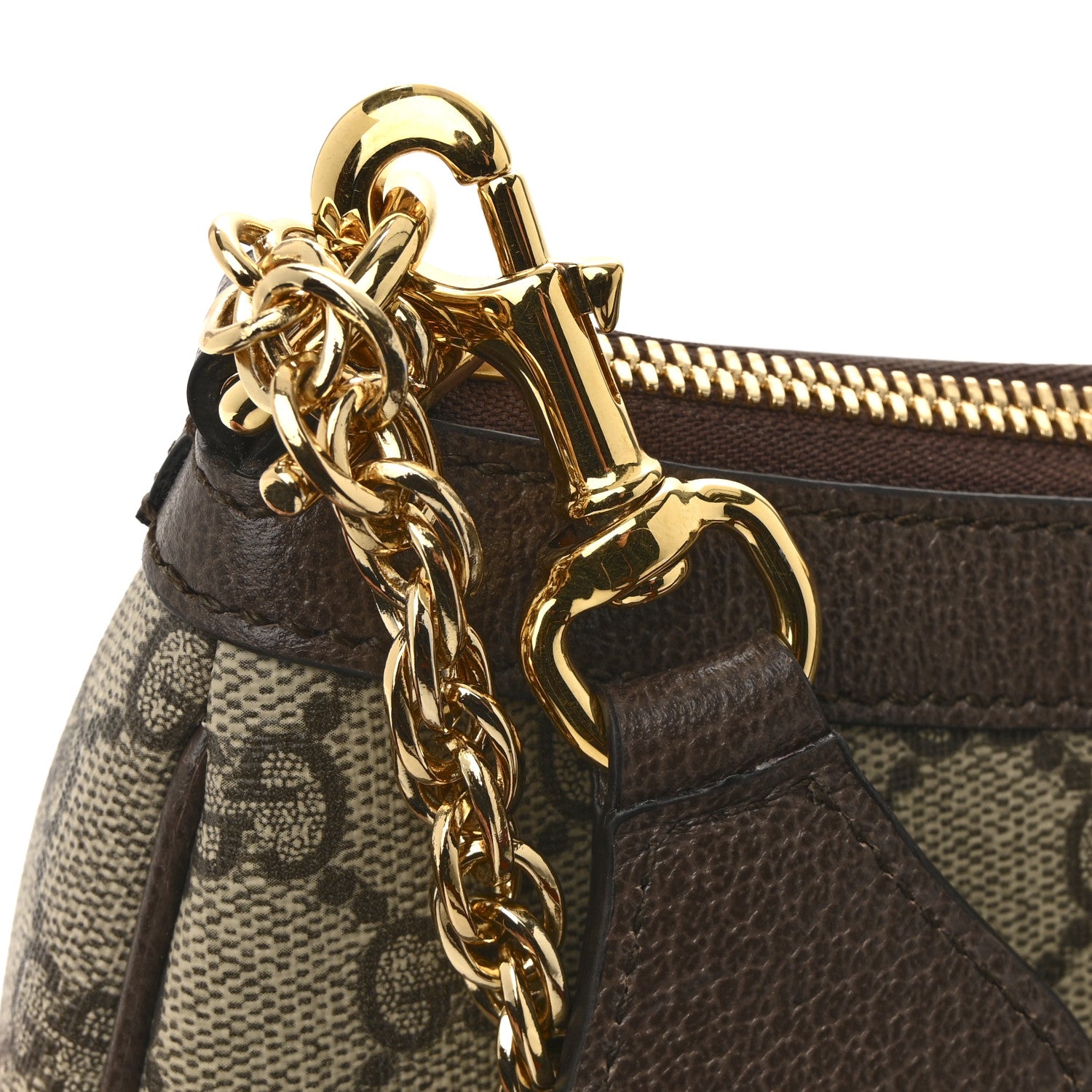 Gucci GG Supreme Monogram Textured Dollar Calfskin Web Small Ophidia GG Handbag Beige Ebony New Acero 13 of 14