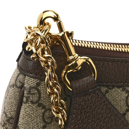 Gucci GG Supreme Monogram Textured Dollar Calfskin Web Small Ophidia GG Handbag Beige Ebony New Acero 13 of 14