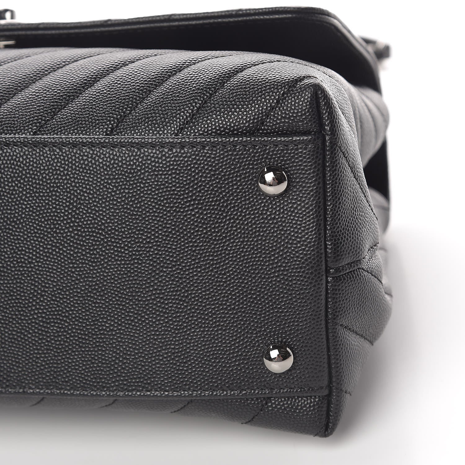Chanel Caviar Chevron Quilted Small Coco Handle Flap Black 10 of 11