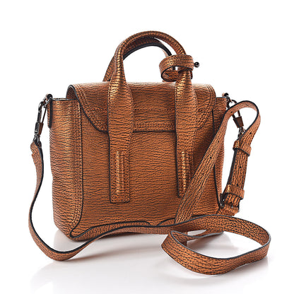 3.1 Phillip Lim 3.1 Metallic Textured Calfskin Mini Pashli Satchel Copper 3 of 9