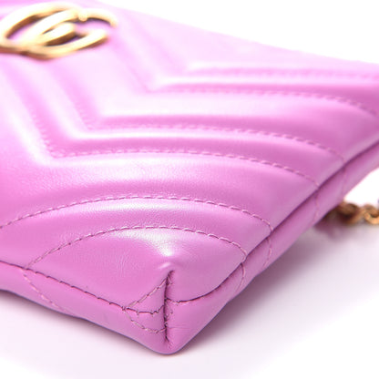 Gucci Calfskin Matelasse Mini GG Marmont Chain Bag Candy Mousse 9 of 11