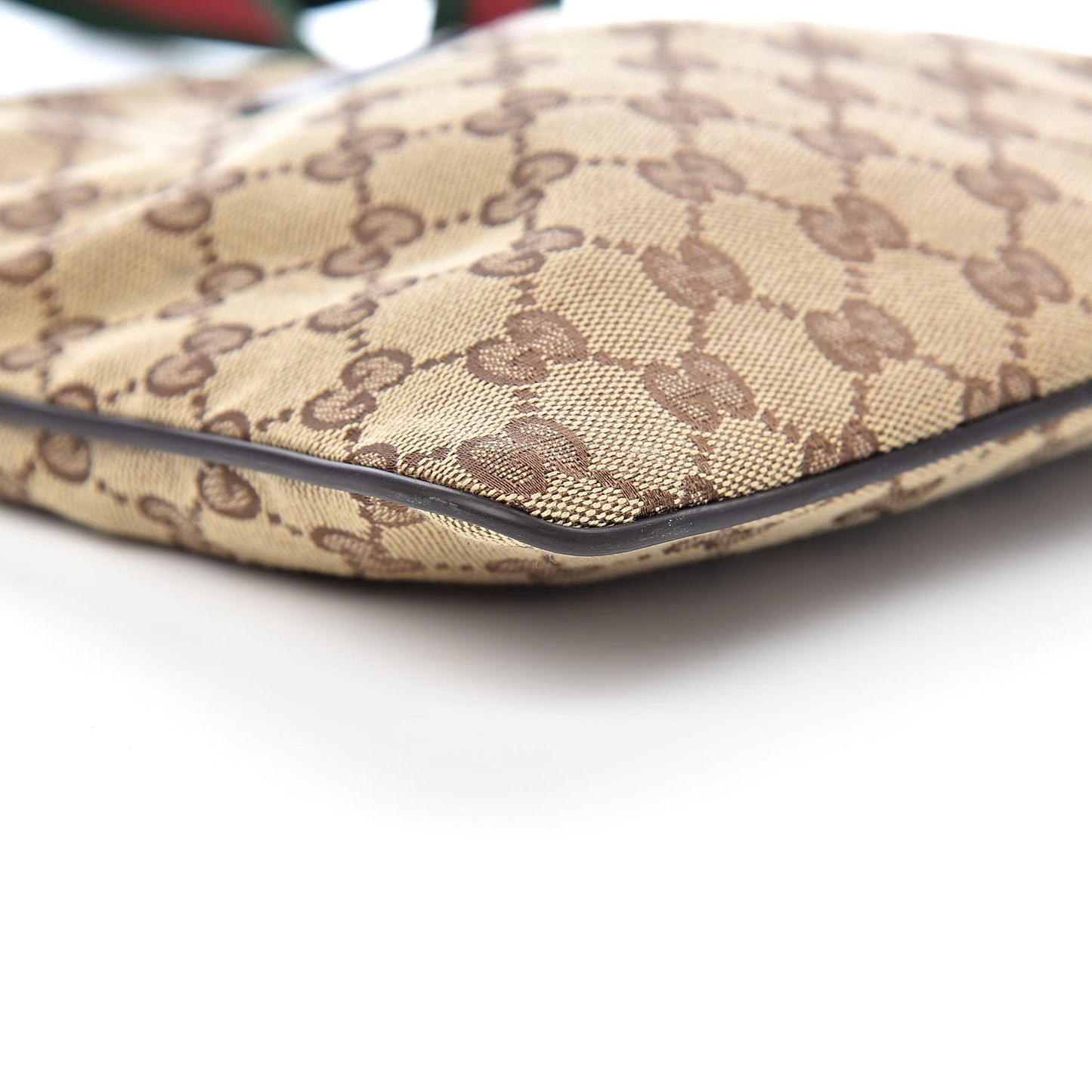Monogram Web Small Flat Messenger Bag Brown
