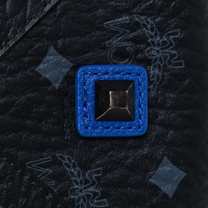 MCM Metallic Visetos Medium Kira Shopper Tote Black Blue 13 of 14