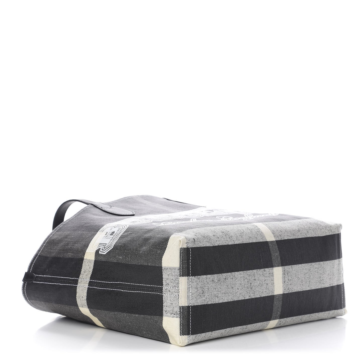 Coated Canvas Mega Check Medium Doodle Tote Black White