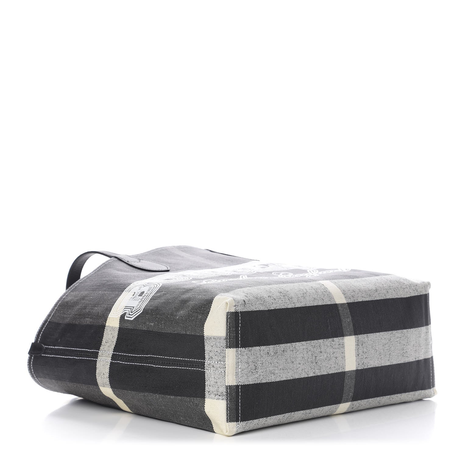 Burberry Coated Canvas Mega Check Medium Doodle Tote Black White 6 of 16