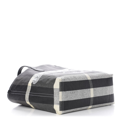 Burberry Coated Canvas Mega Check Medium Doodle Tote Black White 6 of 16