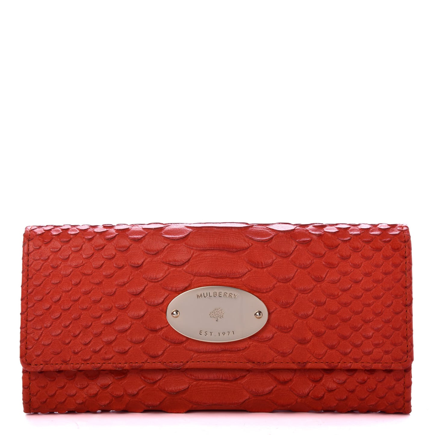 Silky Snake Print Continental Wallet Flame