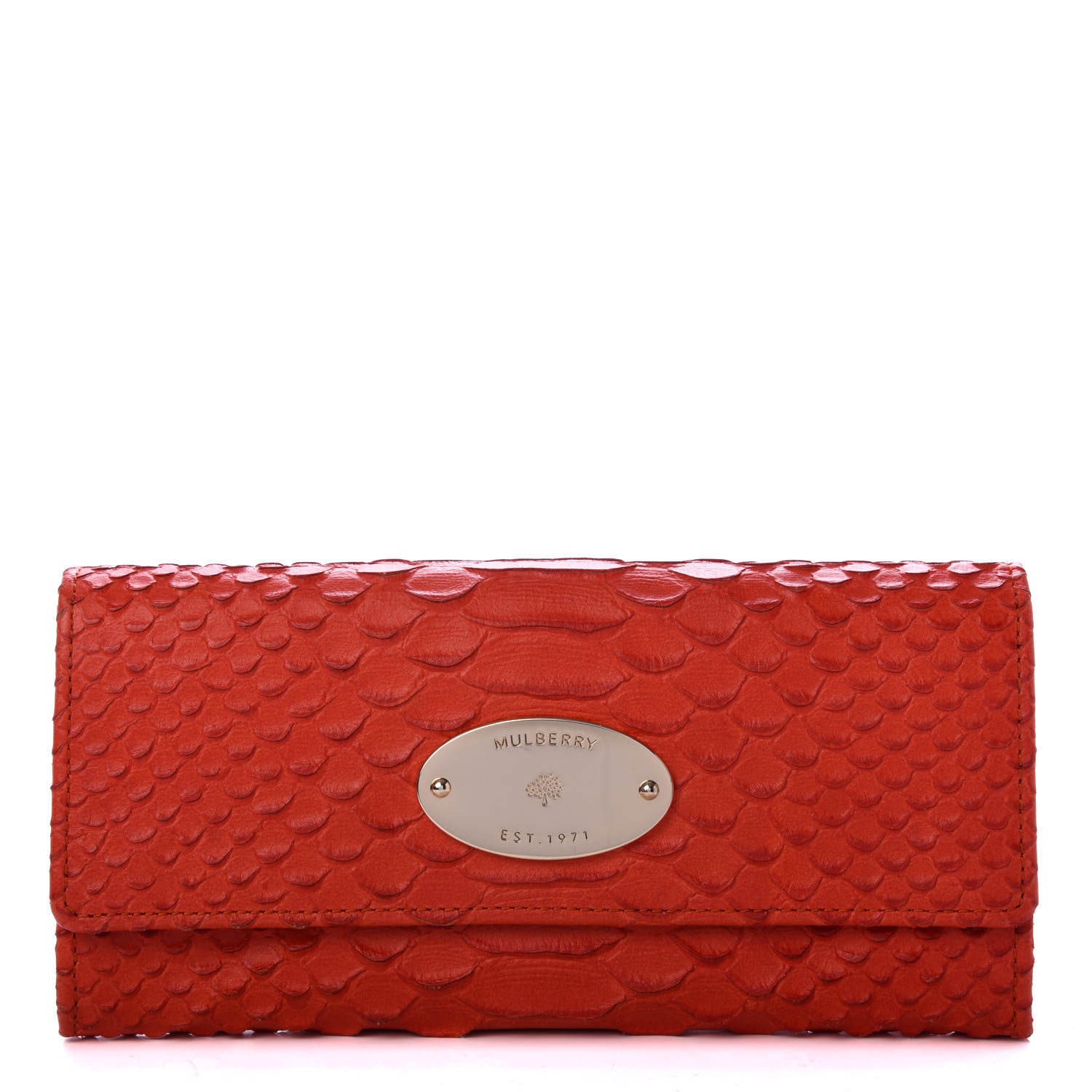 Mulberry Silky Snake Print Continental Wallet Flame 1 of 7
