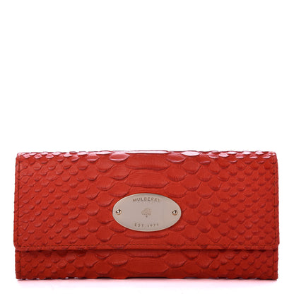 Mulberry Silky Snake Print Continental Wallet Flame 1 of 7