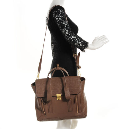 3.1 Phillip Lim 3.1 Textured Calfskin Large Pashli Satchel Taupe 2 of 11