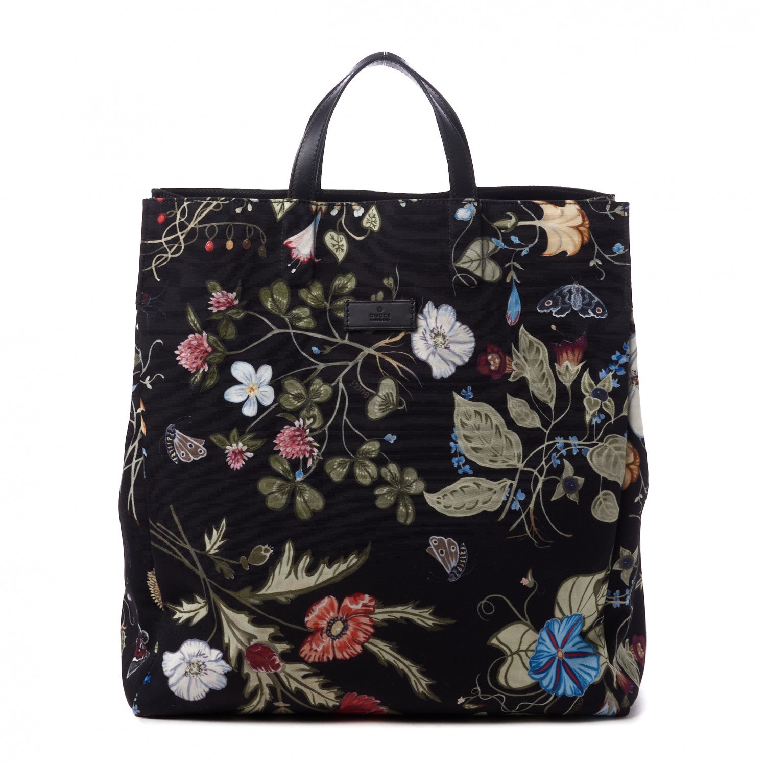 Gucci Canvas G-Active Flora Vertical Tote Black 1 of 8