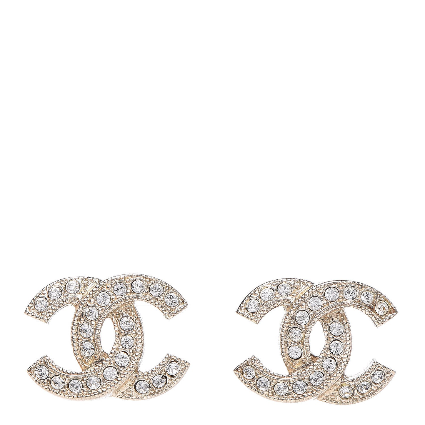 Crystal CC Earrings Light Gold