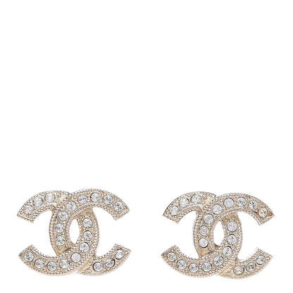 Chanel Crystal CC Earrings Light Gold 1 of 4