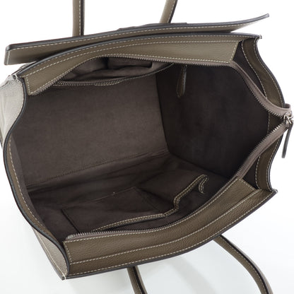 Celine Drummed Calfskin Mini Luggage Souris 5 of 9