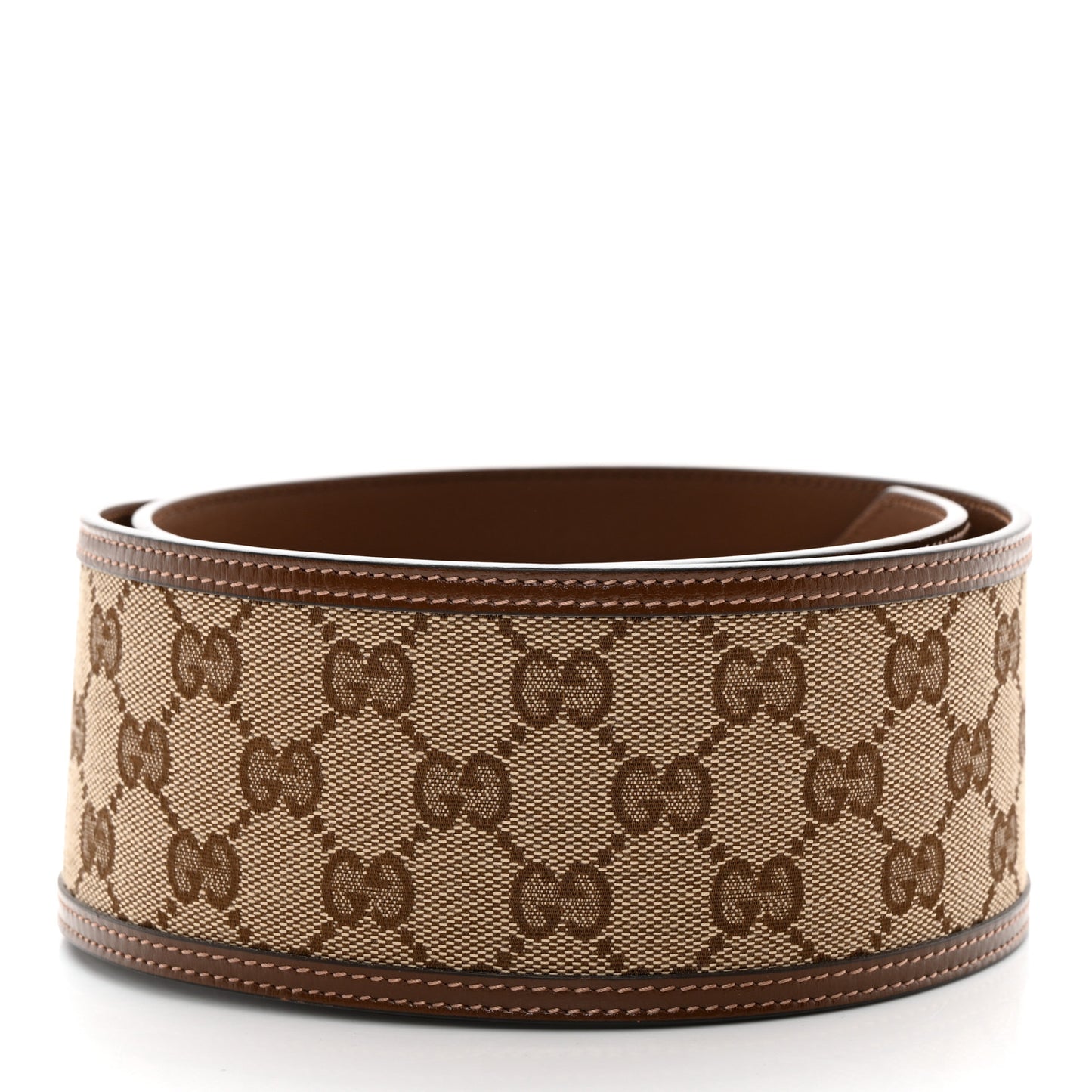 GG Supreme Monogram Equestrian Wide Belt 95 38 Brown