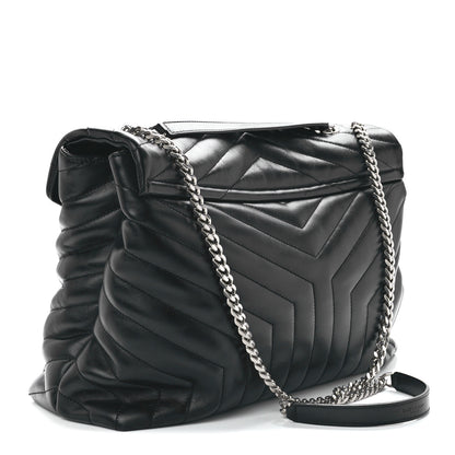 Saint Laurent Calfskin Y Quilted Monogram Large Loulou Chain Satchel Black 3 of 13