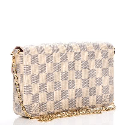 Louis Vuitton Damier Azur Pochette Felicie Chain Wallet Rose Ballerine 3 of 8
