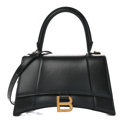 Balenciaga Shiny Box Calfskin Small Hourglass Top Handle Bag Black 1 of 10