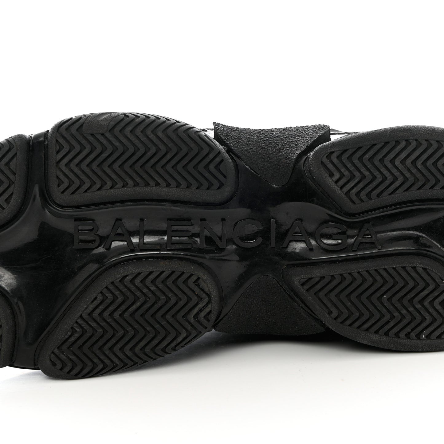 Technical Fabric Allover Logo Mens Triple S Sneakers 45 Black White