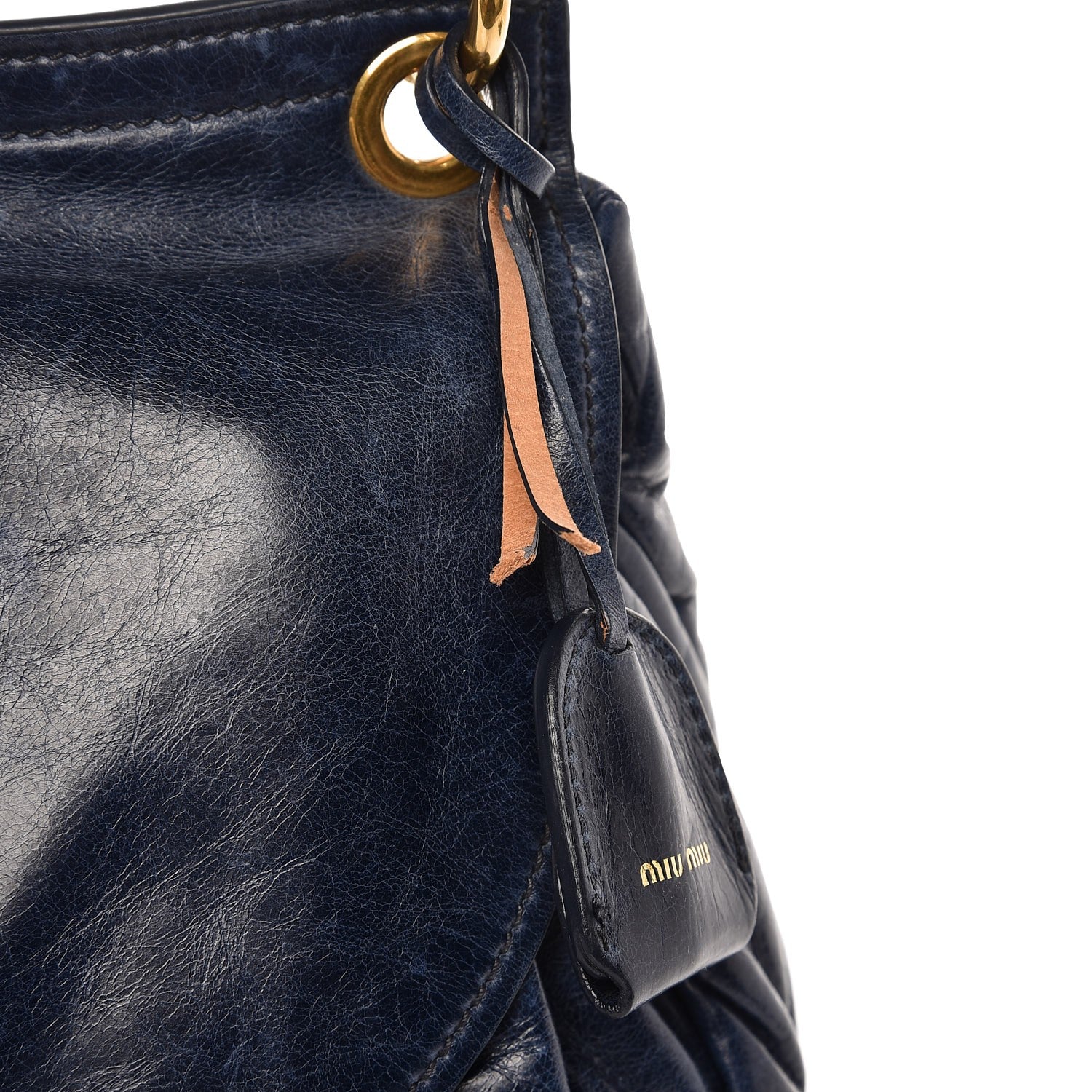Miu Miu Matelasse Lux Nappa Hobo Inchiostro 9 of 9