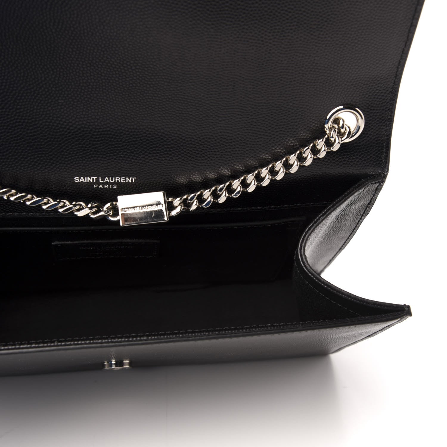 Saint Laurent Grain De Poudre Medium Classic Monogram Kate Satchel Black 7 of 9