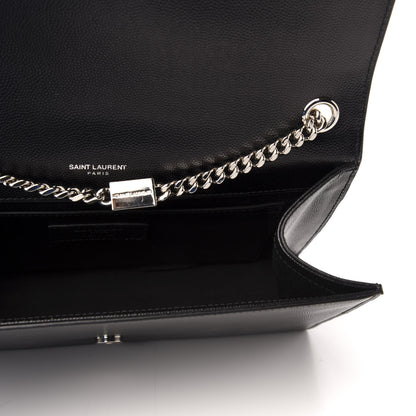 Saint Laurent Grain De Poudre Medium Classic Monogram Kate Satchel Black 7 of 9