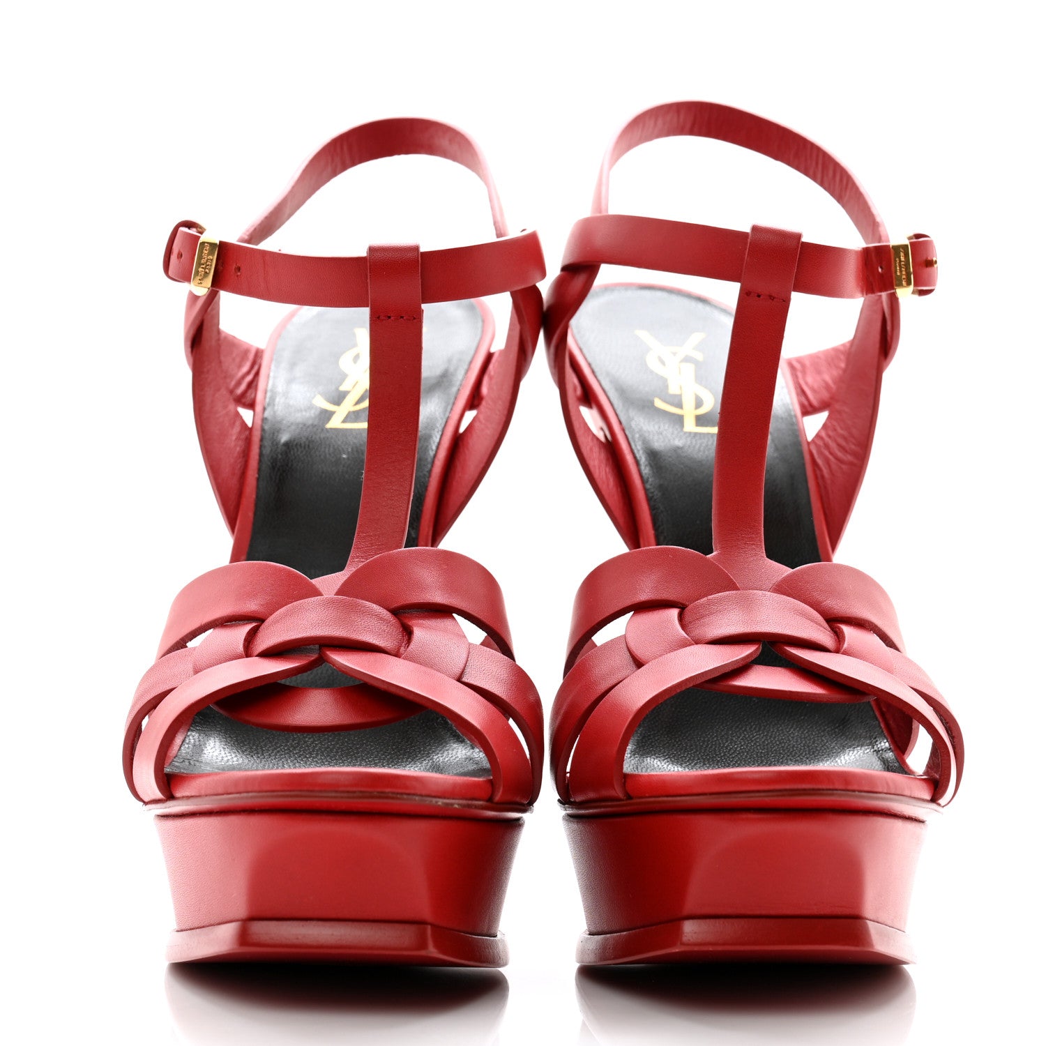 Saint Laurent Calfskin Tribute 105 Platform Sandals 40.5 New Red 2 of 9